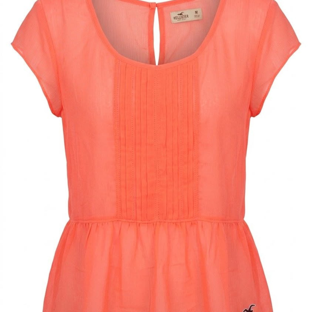 Polyester sheer peplum blouse, Hollister, NEW with tags, size M